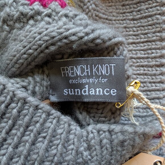 French Knot x Sundance Heritage Bloom Gray Sweater Cardigan Women's Small - Picture 7 of 8